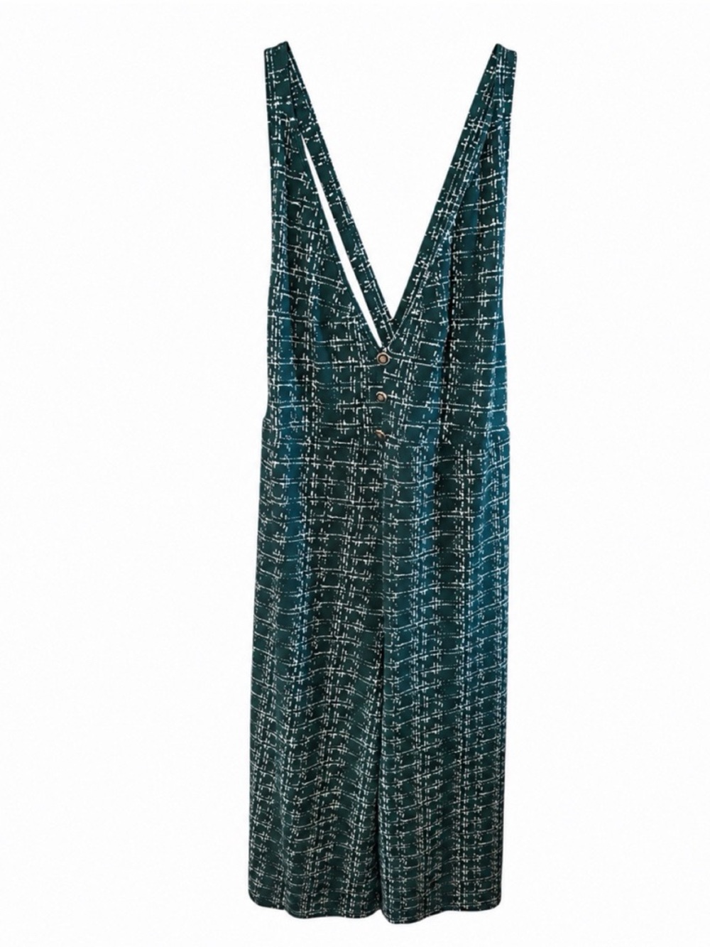 BloomChic Abstract Grid Print Crossback Wide Leg Jumpsuit NWT